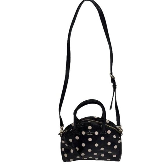 Kate Spade New York Black & Light Pink Polka‎ Dot Leather Crossbody Handbag - Picture 7 of 7